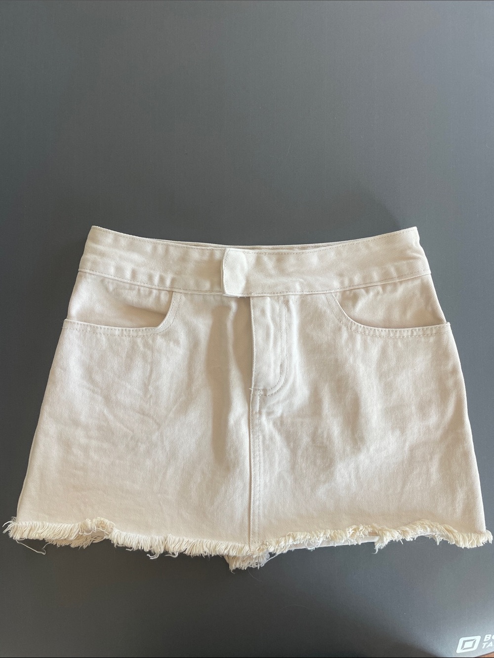 Brandy Melville Cream Denim Mini Skirt - Picture 1 of 6
